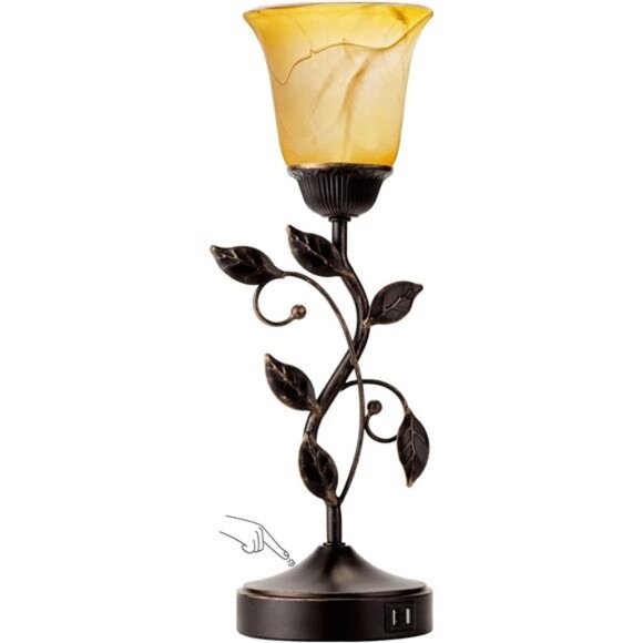 Touch Control Table Lamp with 2 USB Charging Ports, 3-Way Dimmable Bedside - Picture 1 of 7